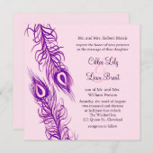 Zwei gleiche Pfauenfedern Einladung (Vorne/Hinten)