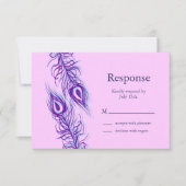 Zwei gleiche Pfauenfedern RSVP Karte (Vorderseite)