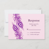 Zwei gleiche Pfauenfedern RSVP Karte (Vorderseite)