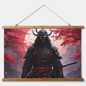 Zwei gleiche Samurai Wandteppich Mit Holzrahmen (Vorderseite)