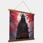 Zwei gleiche Samurai Wandteppich Mit Holzrahmen (Gewinkelt)