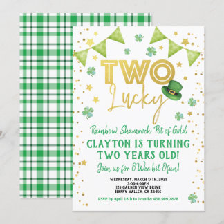 Zwei glückliche 2. Geburtstag St Patrick's Day Par Einladung