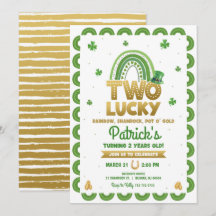 Zwei glückliche Birthday Einladung St Patrick's Da