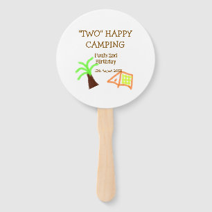 Zwei glückliche Camping-Kinder zum 2. Geburtstag B Fächer