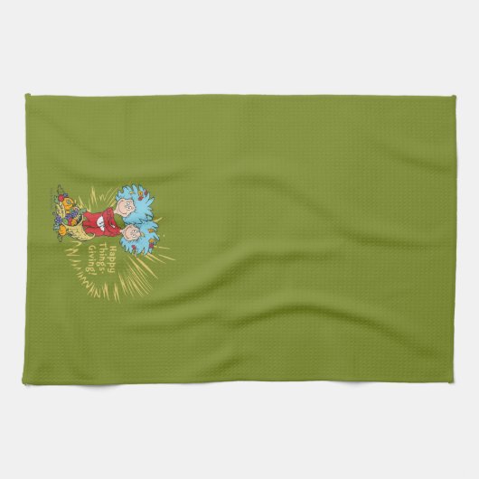 Zwei glückliche Dinge! Geschirrtuch (Horizontal)