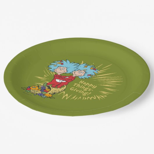 Zwei glückliche Dinge! Pappteller (Schrägansicht)
