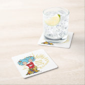 Zwei glückliche Dinge! Rechteckiger Pappuntersetzer (Vor Ort)