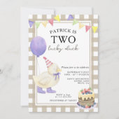 Zwei glückliche Enten Geschlecht neutral ersten Ge Einladung (Vorderseite)