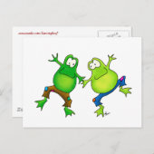 Zwei glückliche Jumping Frog Buddies Postkarte (Vorne/Hinten)