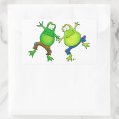 Zwei glückliche Jumping Frog Buddies Rechteckiger Aufkleber (Tasche)