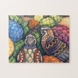Zwei glückliche Quaille Puzzle