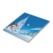 Zwei glückliche Schneemänner Fliese (Seite)