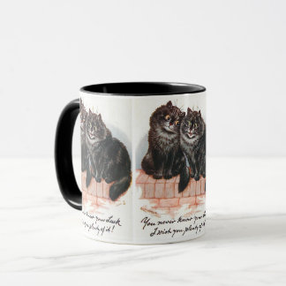 Zwei glückliche schwarze Katzen Gemälde von Louis  Tasse