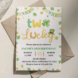 Zwei glückliche St. Patrick's Day 2. Geburtstag Ei Einladung