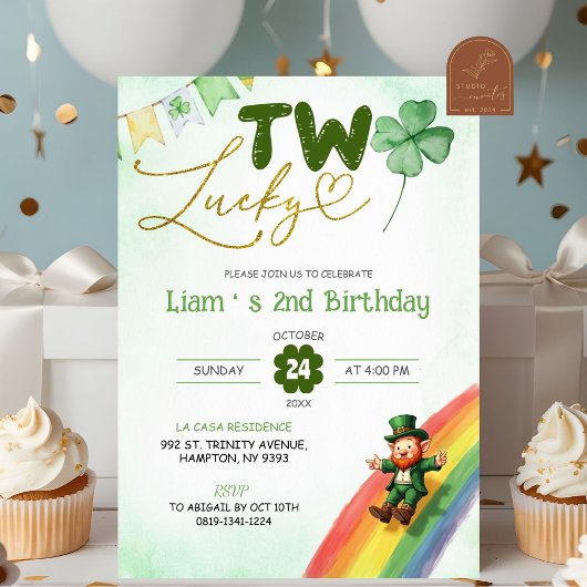 Zwei glückliche St Patricks Geburtstag Einladung