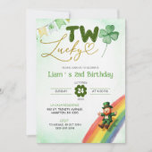 Zwei glückliche St Patricks Geburtstag Einladung (Vorderseite)