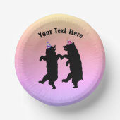 Zwei glückliche, tanzende Black Bars Party Hats Pa Pappteller (Vorderseite)