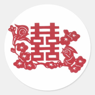 Zwei glückliche Vögel Runder Aufkleber