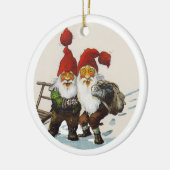 Zwei Gnome-Freunde Keramik Ornament (Links)