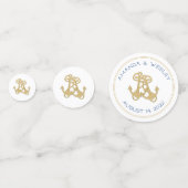 Zwei Gold Anker Hochzeitstisch Custom Confetti Konfetti (Rückseiten)