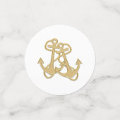 Zwei Gold Anker Hochzeitstisch Custom Confetti Konfetti (Klein Vorderseite)