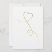 Zwei Gold Hearts | Elegant Minimal Save the Date Einladung (Rückseite)