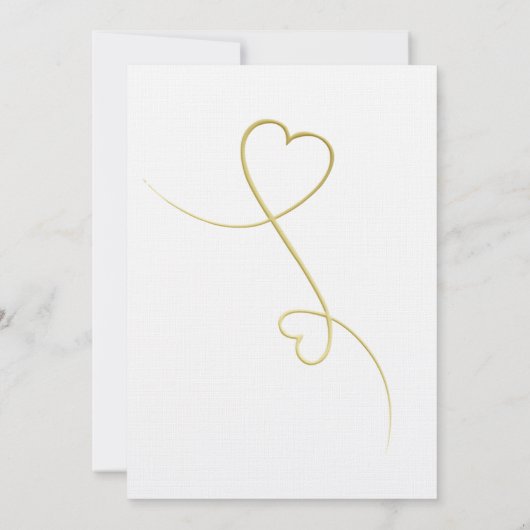 Zwei Gold Hearts | Elegant Minimal Save the Date Einladung (Rückseite)