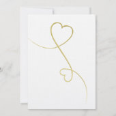 Zwei Gold Hearts | Elegante Minimale Hochzeit Einladung (Rückseite)