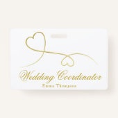 Zwei Gold Hearts | Hochzeitsplaner / Koordinator Ausweis (Rückseite)