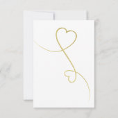 Zwei Gold Hearts | Minimale Hochzeitsempfang Einladung (Rückseite)