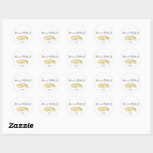 Zwei Gold Rings Personal Round Wedding Sticker (Blatt)