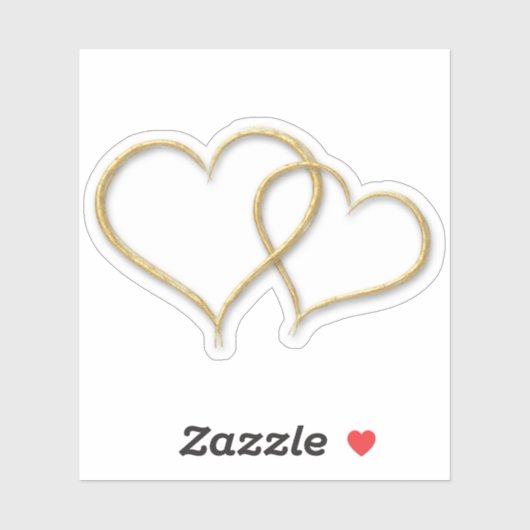 Zwei goldene Herzen Aufkleber (Blatt)