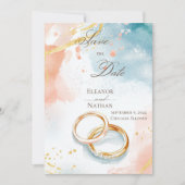 Zwei goldene Hochzeitsrennen Save the Date ausgekl Einladung (Vorderseite)