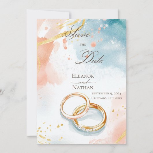 Zwei goldene Hochzeitsrennen Save the Date ausgekl Einladung (Vorderseite)