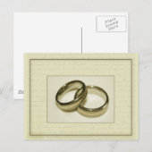 Zwei goldene Hochzeitsringe Postkarte (Vorne/Hinten)