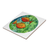 Zwei Goldfische in der See Fliese (Seite)