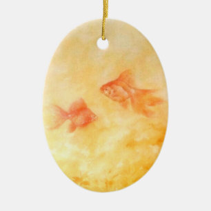 Zwei Goldfische Keramikornament