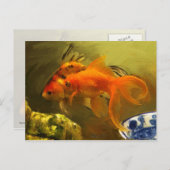 Zwei Goldfish Postkarte (Vorne/Hinten)
