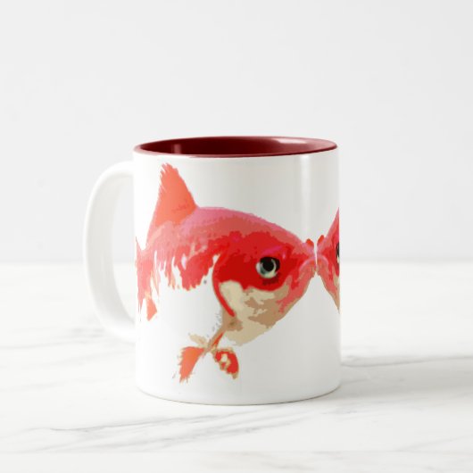 Zwei Goldfish-Tasse Zweifarbige Tasse (Vorderseite Links)