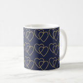 Zwei goldgelbe Herzmuster Kaffeetasse (VorderseiteRechts)