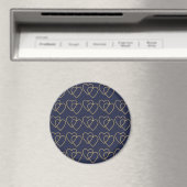 Zwei goldgelbe Herzmuster Magnet (In Situ (Geschirrspüler))