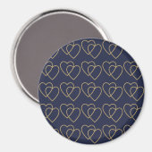Zwei goldgelbe Herzmuster Magnet (Vorderseite/Rückseite)