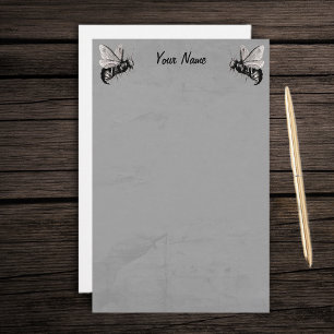 Zwei gotische Bienenbilder mit Schädelspinnen Briefpapier