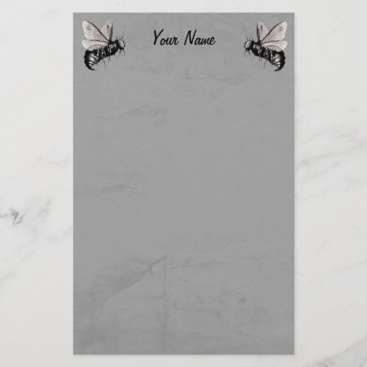 Zwei gotische Bienenbilder mit Schädelspinnen Briefpapier (Vorderseite)