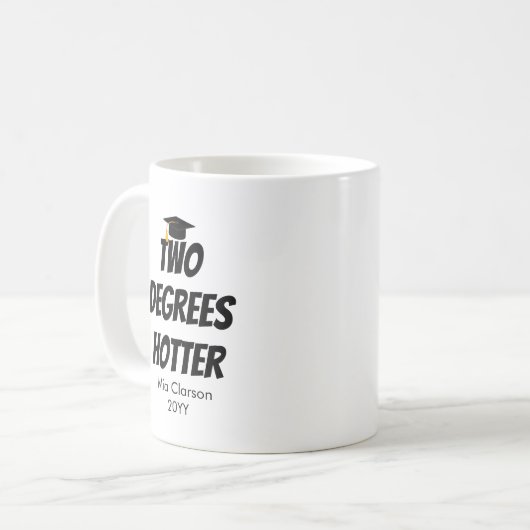 Zwei Grad Hotter-Abschluss Kaffeetasse (Vorderseite Links)