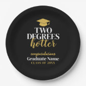 Zwei Grad Hotter - Name - Schwarzer Abschluss Pappteller (Vorderseite)