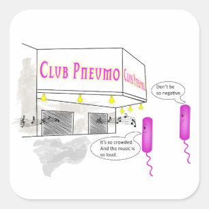 Zwei gramnegative Rod gehen in ein Bar Quadratischer Aufkleber