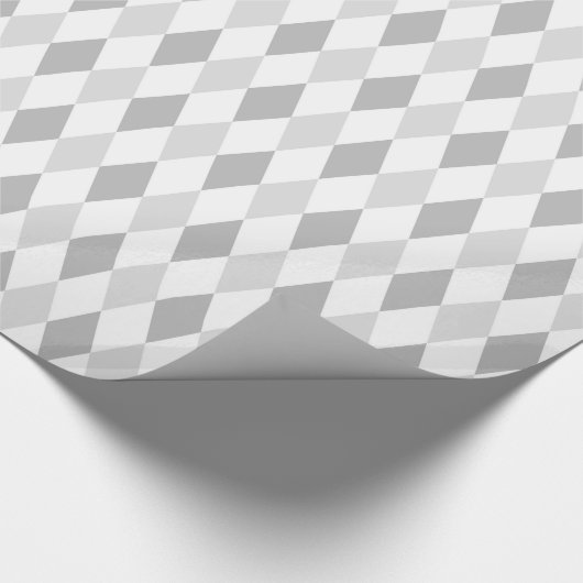 Zwei Grau Harlequin Diamond Muster Geschenkpapier (Ecke)