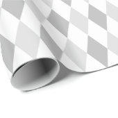 Zwei Grau Harlequin Diamond Muster Geschenkpapier (Rolleneckpunkt)
