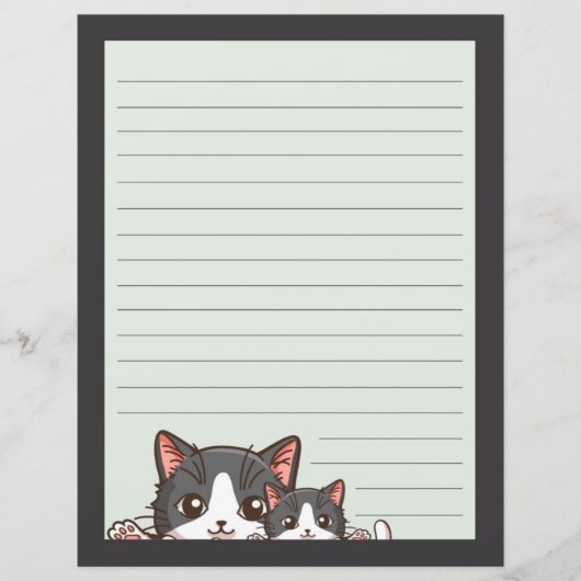 Zwei graue Kätzchen auf grauem Papier (Vorderseite)